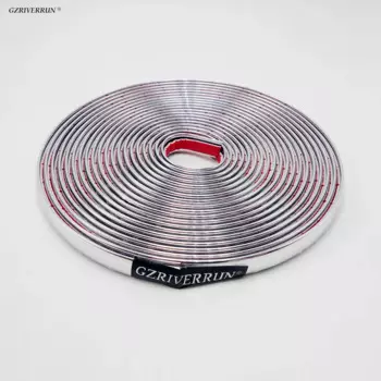 Хромированная полоса 10 мм, 5 м, серебристая, автомобильные аксессуары, молдинг, внутренняя внешняя решетка бампера, декор грузовика, внедорожник для BMW E60 Lixiang...