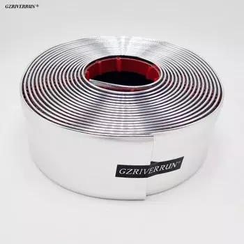 Хромированная полоса 50 мм x 5 м, самоклеящиеся аксессуары для стайлинга автомобилей, молдинг, отделка деталей, окантовка для BMW E60 F30 Voyah Free 2024...