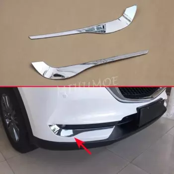 Хромированные накладки на противотуманные фары переднего бампера для Mazda CX-5 KF 2017 2018 2019 2020 2021, аксессуары