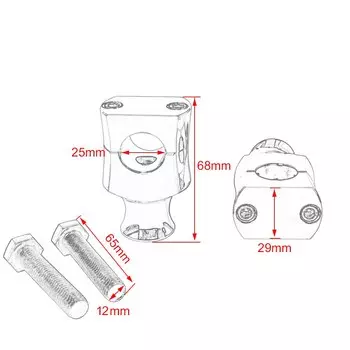 Хромированный/черный 1 дюймовый зажим для руля, зажим для руля мотоцикла Harley Honda Shadow, заготовка для руля, усиленное крепление