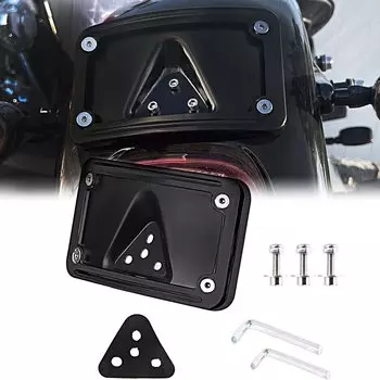 Хромированный черный изогнутый кронштейн для крепления номерного знака для Harley с 3-мя отверстиями Dyna Sportster Mount