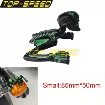 Хромированный орнамент в виде черепа, козырек для фар, скелет, крыло, крыло, изогнутый корпус, рисунок, декоративная эмблема, лампа 4,5 дюйма, 5,75 дюйма, 7 дюймов