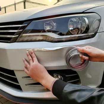 Хромированный Стайлинг 3 м * 4 мм, молдинг, отделка, полоса, защита края двери автомобиля от царапин