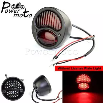Хромированный Универсальный винтажный Ретро светодиодный задний стоп-сигнал, задний фонарь, лицензионный фонарь для Harley Chopper Bobber Cafe Racer