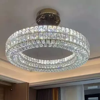 Хрустальная люстра для столовой, прямоугольная, домашний декор, кухонная Подвесная лампа, Роскошный Современный Креативный светодиодный светильник для спальни