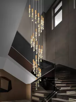 Подвесная хрустальная лампа Yingxuan, золотая, LED