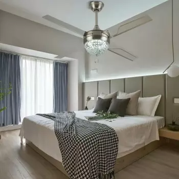 Хрустальная Потолочная люстра с вентилятором, 4 лезвия, 44 дюйма