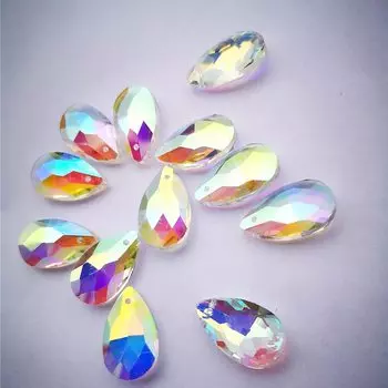 Хрустальные канделябры TZ, прозрачные, 22 мм, голубые, 20 шт