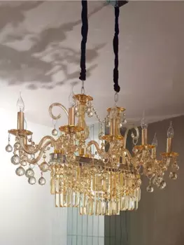 Хрустальные люстры XL, прямоугольные, 100 см, освещение для дома, светодиодные люстры de cristal для столовой, гостиной, большая светодиодная люстра для дома