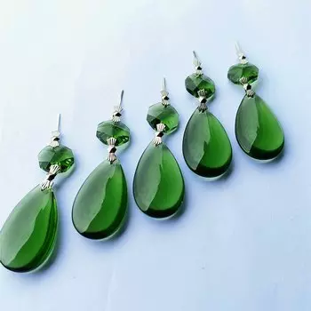 Хрустальные подвески для люстры TZ, зеленые, 61 мм