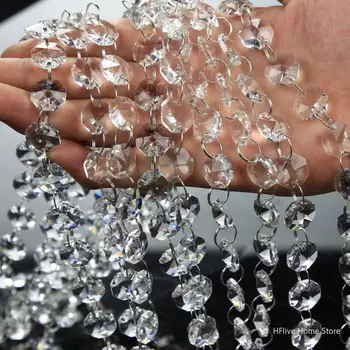 Хрустальные восьмиугольные бусины гирлянды 14 мм