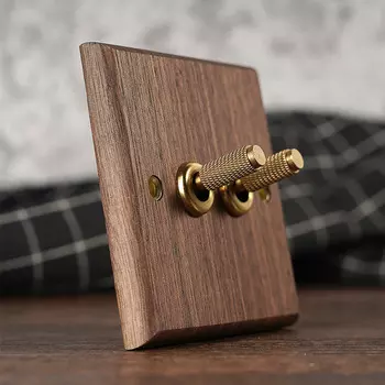 HSIMNENSII Латунный деревянный выключатель 110~250В