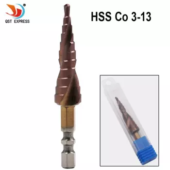 Ступенчатое сверло QSTEXPRESS HSS-Co M35 3-13 мм