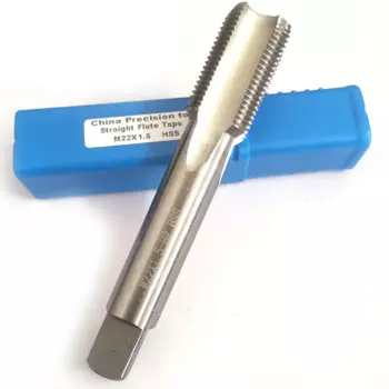 Метчик из быстрорежущей стали с метрической резьбой M22 Правый тонкий винт Крани с прямой канавкой левый машинный метчик M22X2 M22x1,5 M22x1,25 M22x1 M22x0,75 x0,5