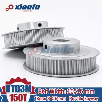 HTD3M 150 зубьев BF Алюминиевый шкив ремня ГРМ 3 м Ширина 10/15 мм отверстие 8/10/12/14/15/16/18/20/22/25/30 мм HTD 150 Т-образное колесо 150 зубцов