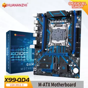 HUANANZHI X99 QD4 LGA 2011-3 XEON X99 Материнская плата Intel E5 2640 2666 2696 V3 V4 с поддержкой DDR4 RECC NON-ECC Память NVME SATA RU