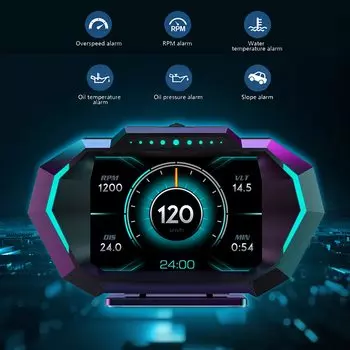 HUD OBD2 Дисплей Автомобильный 4x4 Инклинометр Внедорожный Спидометр Тахо Температура Масла Электронные Аксессуары Для Автомобильный Проекционный Дисплей