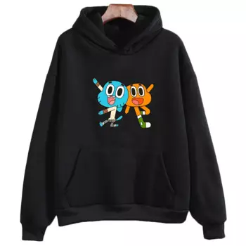 Худи Gumball Wattersonn с рисунком аниме, милая графическая одежда с котом, женские/мужские повседневные толстовки с длинным рукавом, толстовка с капюшоном высокого качества