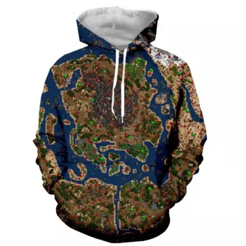 Худи мужское/женское с 3D-принтом и картой игры