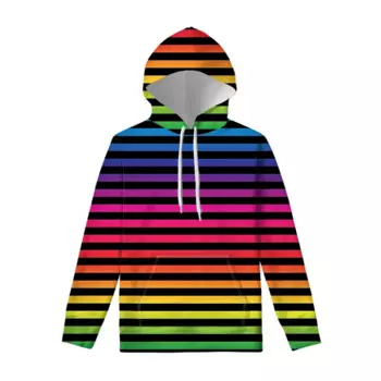 Худи Rianbow мужское с графическим принтом, уличная одежда в стиле Харадзюку, Свободный пуловер с длинным рукавом в стиле хип-хоп, большие размеры, весна-осень