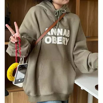 Худи с длинным рукавом и капюшоном, в стиле ретро