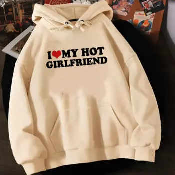 Худи с надписью «i love my hot Girl», женская уличная одежда в японском стиле аниме, женский спортивный костюм