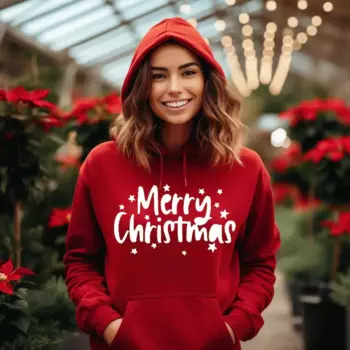 Худи с надписью "Merry Christmas" для женщин и мужчин, худи на Новый год и Рождество, красные худи с графическим рисунком, теплая верхняя одежда на осень и зиму, пуловер для дома