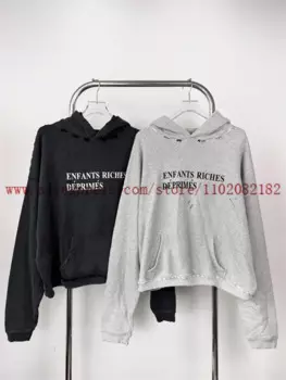 Худи с перфорацией и принтом, для мужчин и женщин