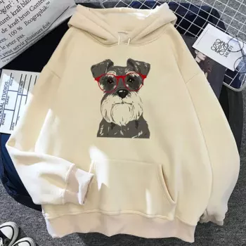 Худи Schnauzer, Женская флисовая одежда y2k, женская одежда с графическим рисунком
