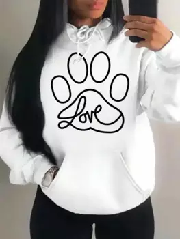 Худи женское флисовое с принтом «Love On A Cat's Hand»