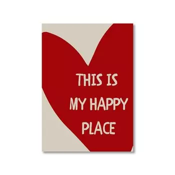 Художественные постеры yiqing "This Is My Happy Place", красный, холст