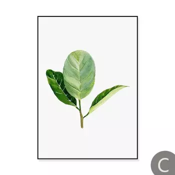 Художественный плакат FOOCAME зеленый холст