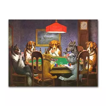 Художественный постер Dogs Playing Poker AliPaint