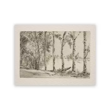 Художественный принт Blue Hour Береза на холсте