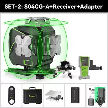 Huepar 16 линий 4D лазерный уровень зеленый