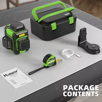 Huepar 3D лазерный уровень 12 линий зеленый