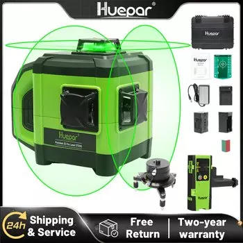 Huepar 3D зеленый лазерный уровень 3x360