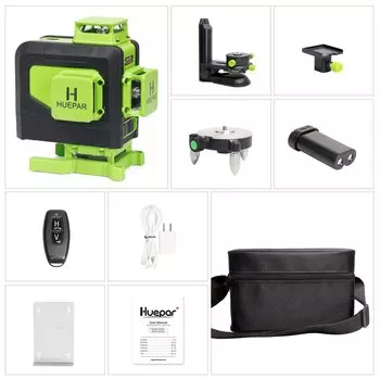 Huepar 4D 16 Линий Зеленый Лазерный Уровень