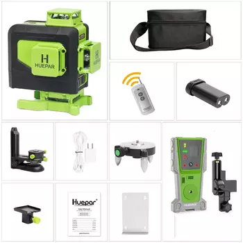 Huepar 4D 16 Линий Зеленый Лазерный Уровень