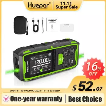 Huepar Двойной лазерный дальномер BLM-60G/100G