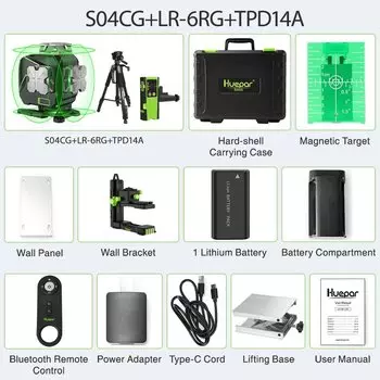 Huepar S04CG 16 линий зеленый лазерный уровень