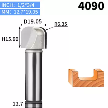 HUHAO Фреза из вольфрама для деревообработки 1/2"