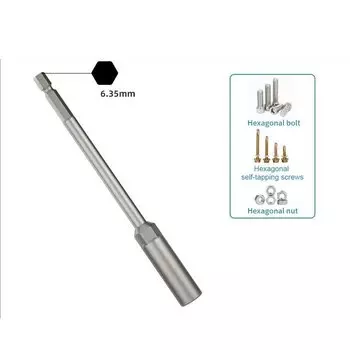 HUHAO ударная гайка с длинной ручкой, отвертка 5,5-19 мм, шестигранный адаптер для электрических дрелей, драйверы, инструменты с торцевой ручкой