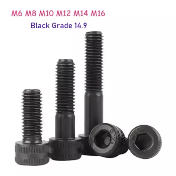 M6 M8 M10 M12 M14 M16 14,9 класса сверхвысокопрочный винт с шестигранной головкой и цилиндрической головкой, черные удлинительные болты из легированной стали