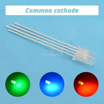 10 шт. мин. 5 мм круглый 4-контактный рассеянный RGB трехцветный общий катод красный зеленый синий излучающий диод светодиодная лампа накаливания многоцелевой
