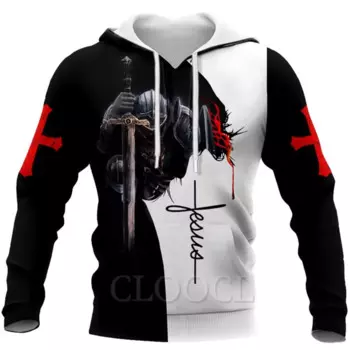 HX The Knights Templar Толстовка с капюшоном Христианский Иисус Толстовки с 3D принтом Мужчины Женщины Спортивный костюм с капюшоном Прямая поставка