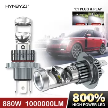 HYNBYZJ 1:1 Беспроводной мини-светодиодный проектор H7 с объективом H11 9005 Canbus Plug&Play H4 Автомобильный проектор 6000K Светодиодные фонари для автомобиля