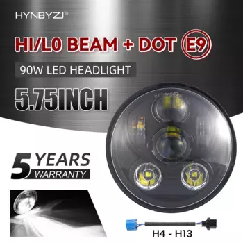 HYNBYZJ черная мотоциклетная фара 5-3/4 дюйма 5,75 дюймов, Ранняя фара ближнего света 60 Вт 90 Вт 12 в 24 В для Harley Sportster XL 883 1200 Dyna