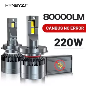 HYNBYZJ H7 H4 Светодиодные автомобильные фары Canbus 220 Вт H1 H8 H11 Лампа 9005 HB3 9006 HB4 9012 Светодиодная лампа Турбо Лампа 6000K Белый 12 В