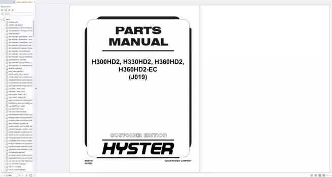 Hyster Yale 2024, каталог запчастей, коллекция PDF